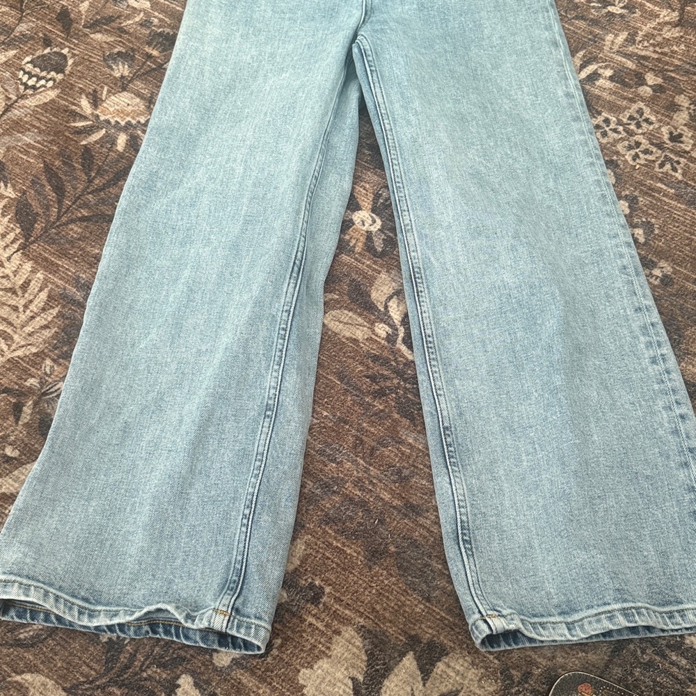 Everlane The Way High Wide Leg Flare Jeans Ankle Light Wash EUC Size 26 - Picture 5 of 7